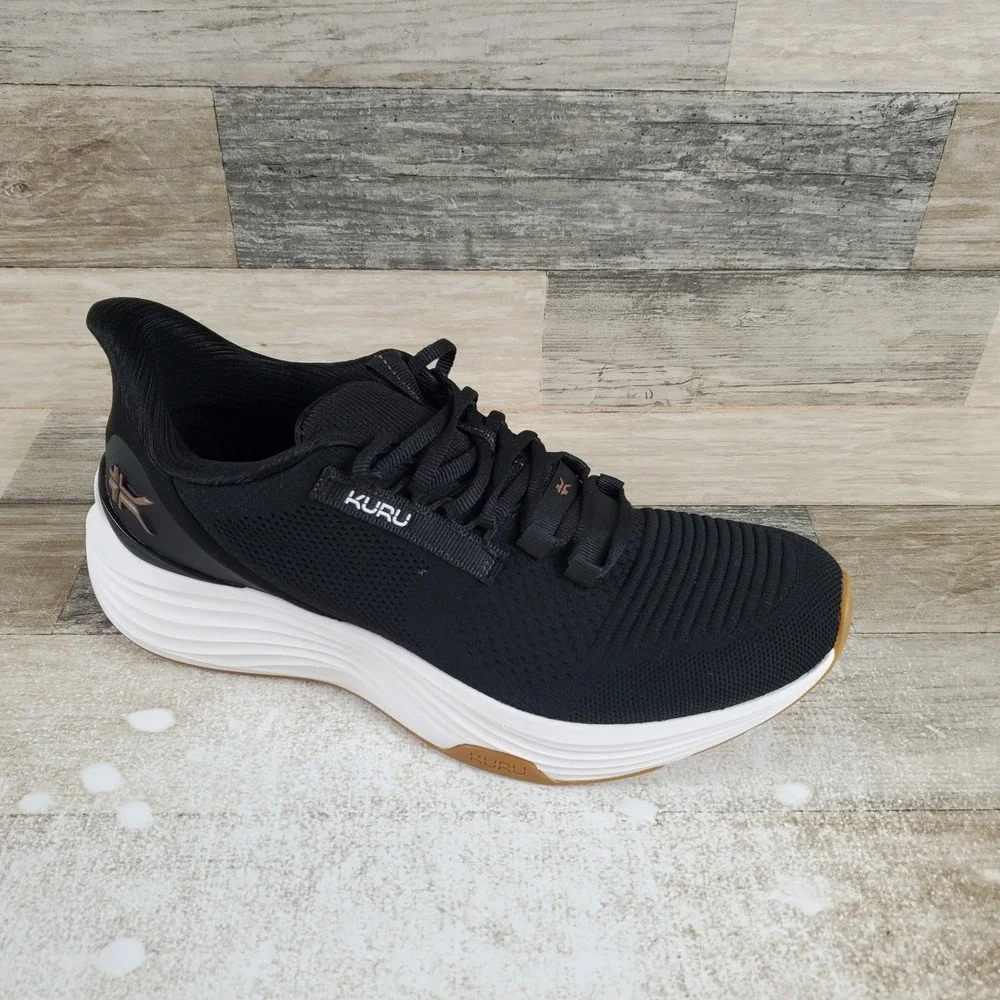 Kuru Atom 2 Womens Shoes Sz 10.5 M Running Jet Black Desert Tan Lace Up Sneakers